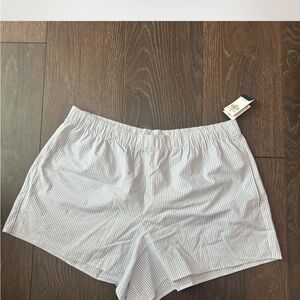 Striped White and Blue Shorts